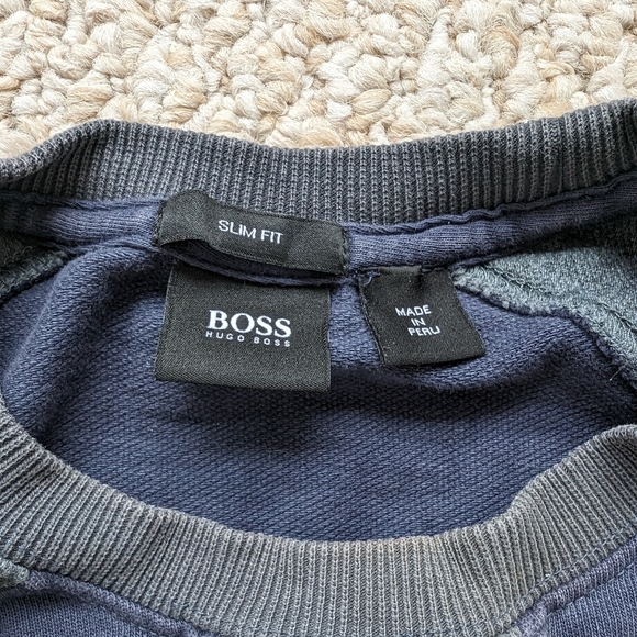 Hugo Boss cotton sweater, blue and grey - Picture 2 of 2